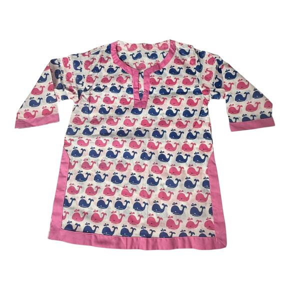 PB Kids Nautical TUNIC 18-24 Mo. Whale Fish Pink Blue Beach Pool Cover Up Dress - Picture 11 of 11